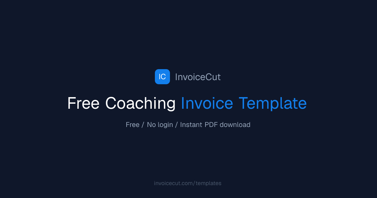 Free Coaching Invoice Template | InvoiceCut