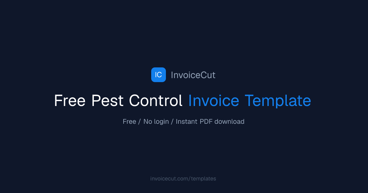 Free Pest Control Invoice Template | InvoiceCut