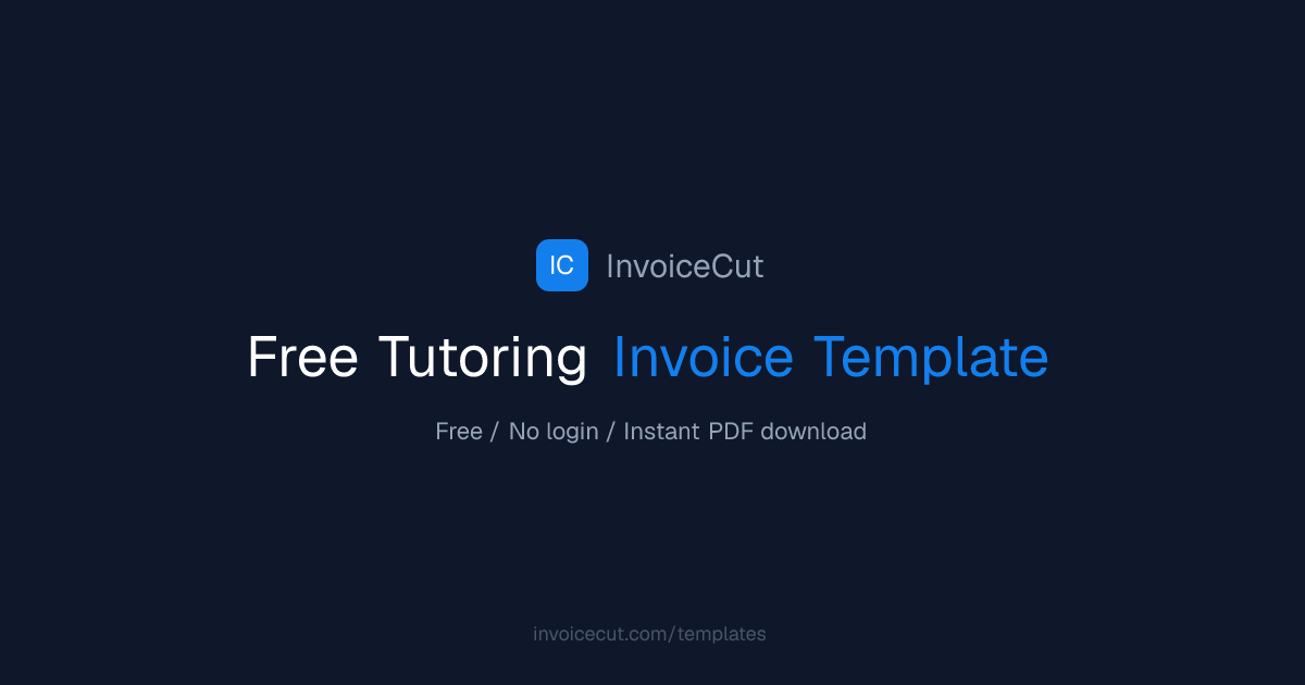 Free Tutoring Invoice Template | InvoiceCut